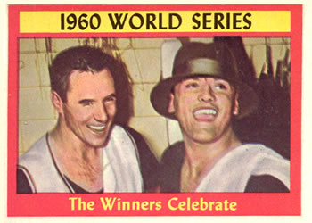 1961 Topps #313 1960 World Series - The Winners Celebrate Front