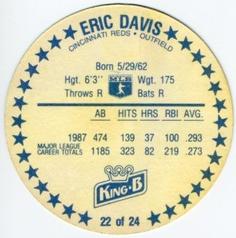 1988 King B Discs #22 Eric Davis Back