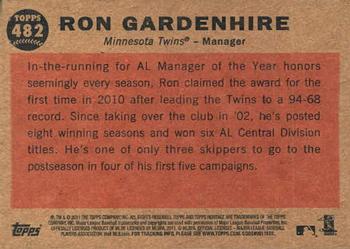 2011 Topps Heritage #482 Ron Gardenhire Back