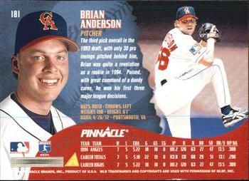 1995 Pinnacle - Artist's Proofs #181 Brian Anderson Back