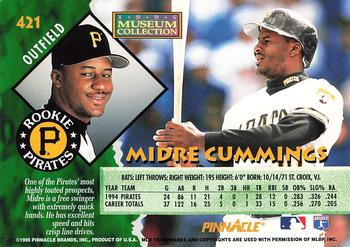 1995 Pinnacle - Museum Collection #421 Midre Cummings Back