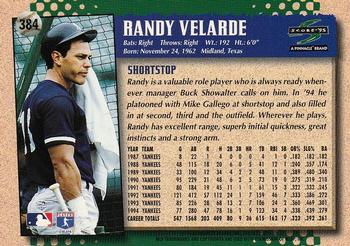 1995 Score #384 Randy Velarde Back