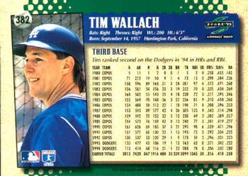 1995 Score #382 Tim Wallach Back