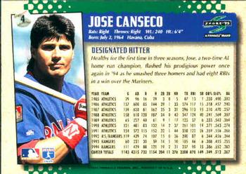 1995 Score #4 Jose Canseco Back