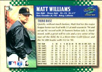 1995 Score #5 Matt Williams Back