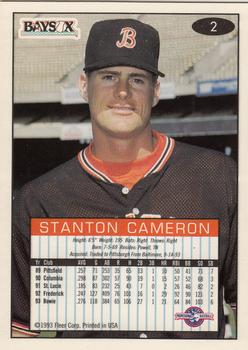 1993-94 Fleer Excel #2 Stanton Cameron Back
