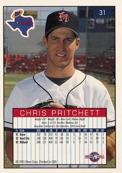 1993-94 Fleer Excel #31 Chris Pritchett Back