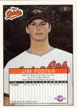 1993-94 Fleer Excel #5 Jim Foster Back