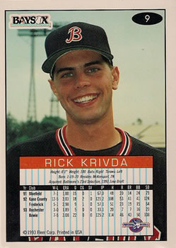 1993-94 Fleer Excel #9 Rick Krivda Back