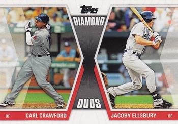 2011 Topps - Diamond Duos (Series 2) #DD-11 Carl Crawford / Jacoby Ellsbury Front