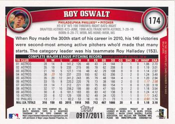 2011 Topps - Gold #174 Roy Oswalt Back