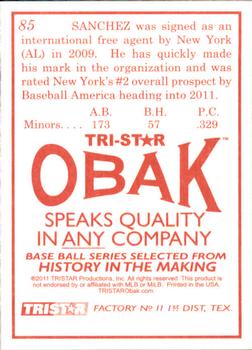2011 TriStar Obak #85 Gary Sanchez Back