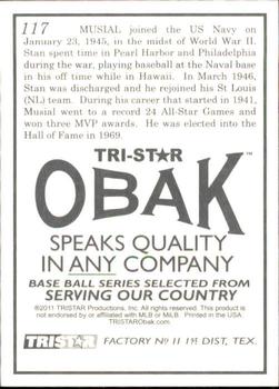 2011 TriStar Obak #117 Stan Musial Back