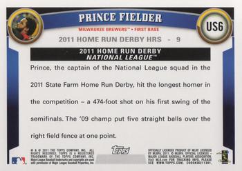 2011 Topps Update #US6 Prince Fielder Back