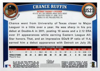 2011 Topps Update #US23 Chance Ruffin Back