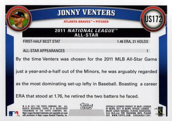 2011 Topps Update #US172 Jonny Venters Back