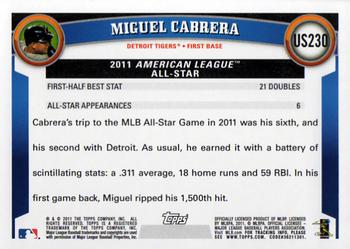 2011 Topps Update #US230 Miguel Cabrera Back