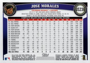 2011 Topps Update #US236 Jose Morales Back
