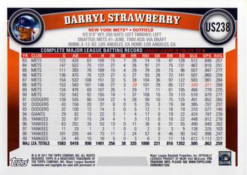 2011 Topps Update #US238 Darryl Strawberry Back