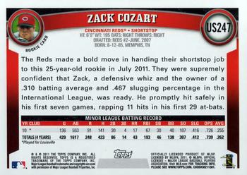 2011 Topps Update #US247 Zack Cozart Back