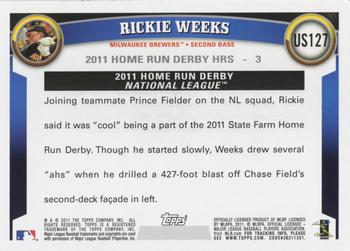 2011 Topps Update #US127 Rickie Weeks Back