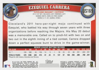2011 Topps Update #US169 Ezequiel Carrera Back