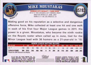 2011 Topps Update #US192 Mike Moustakas Back