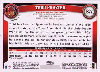 2011 Topps Update #US270 Todd Frazier Back