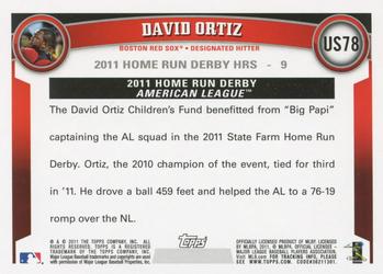 2011 Topps Update #US78 David Ortiz Back