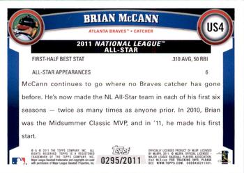 2011 Topps Update - Gold #US4 Brian McCann Back