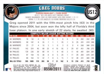 2011 Topps Update - Gold #US12 Greg Dobbs Back
