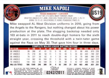 2011 Topps Update - Gold #US19 Mike Napoli Back