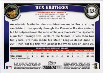 2011 Topps Update - Gold #US24 Rex Brothers Back