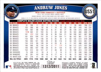 2011 Topps Update - Gold #US51 Andruw Jones Back
