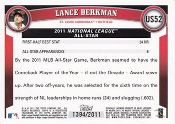 2011 Topps Update - Gold #US52 Lance Berkman Back