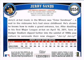 2011 Topps Update - Gold #US54 Jerry Sands Back