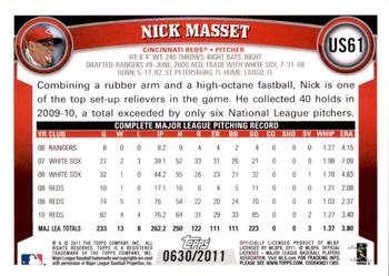 2011 Topps Update - Gold #US61 Nick Masset Back