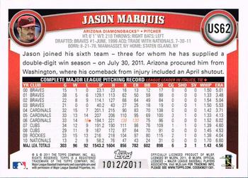 2011 Topps Update - Gold #US62 Jason Marquis Back
