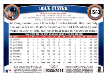 2011 Topps Update - Gold #US63 Doug Fister Back