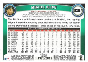 2011 Topps Update - Gold #US67 Miguel Olivo Back