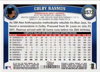 2011 Topps Update - Gold #US72 Colby Rasmus Back