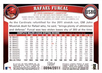 2011 Topps Update - Gold #US86 Rafael Furcal Back