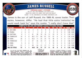 2011 Topps Update - Gold #US90 James Russell Back