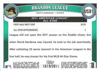 2011 Topps Update - Gold #US91 Brandon League Back