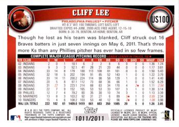 2011 Topps Update - Gold #US100 Cliff Lee Back