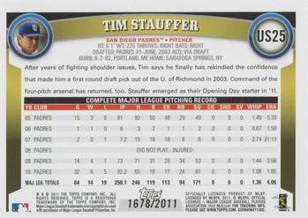 2011 Topps Update - Gold #US25 Tim Stauffer Back