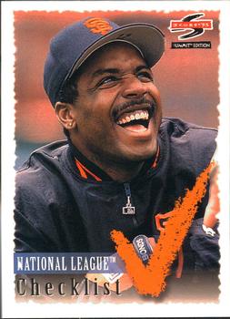 1995 Summit #199 National League Checklist Front