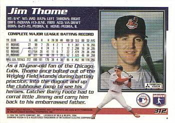 1995 Topps #312 Jim Thome Back