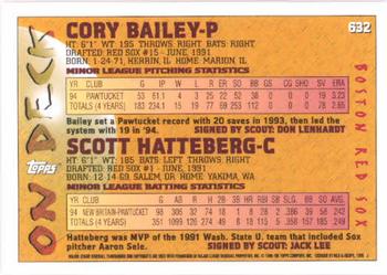 1995 Topps #632 Cory Bailey / Scott Hatteberg Back