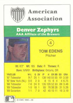 1990 CMC #29 Tom Edens Back